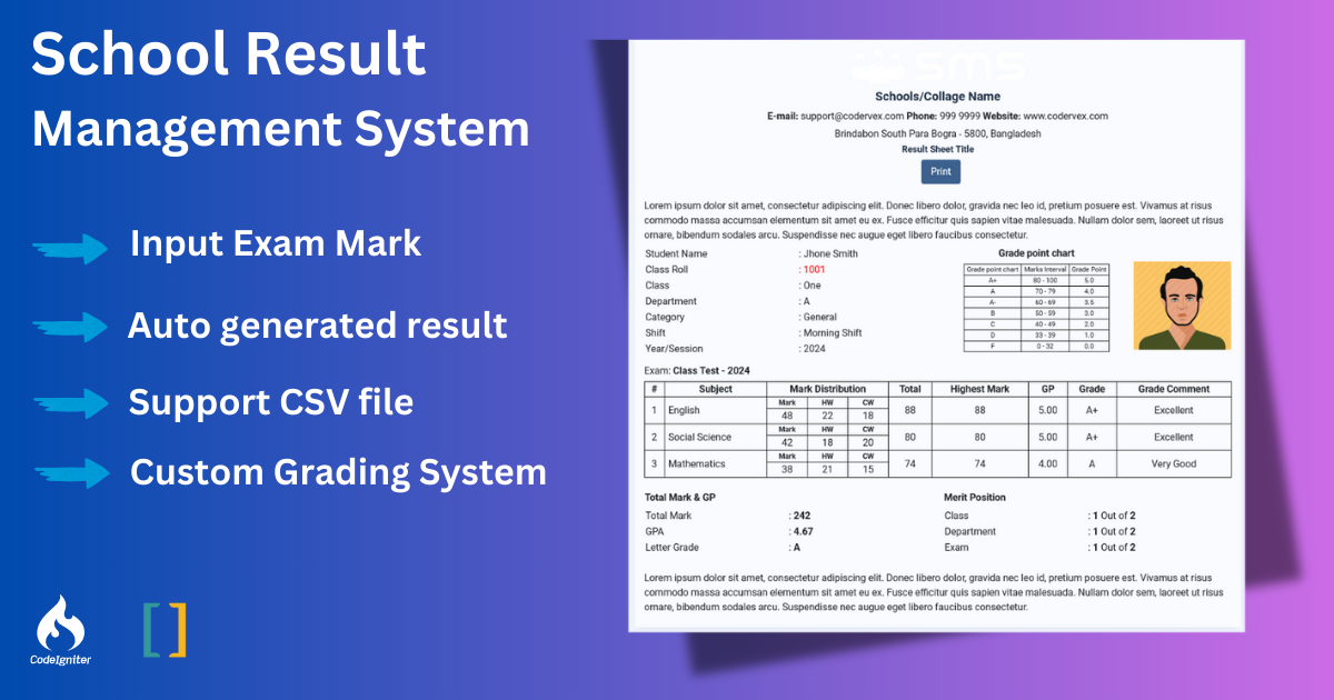 School Result Management System PHP Script